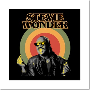 Stevie Wonder Retro Aesthethic Grey Posters and Art